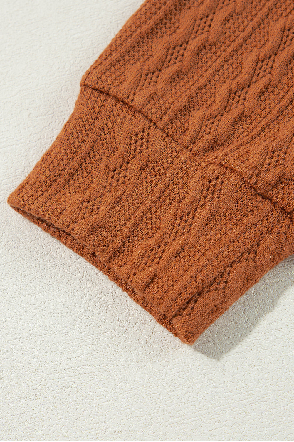 Chestnut Textured Knit Side Pockets Open Front Cardigan-Chaelisa's New Jammies