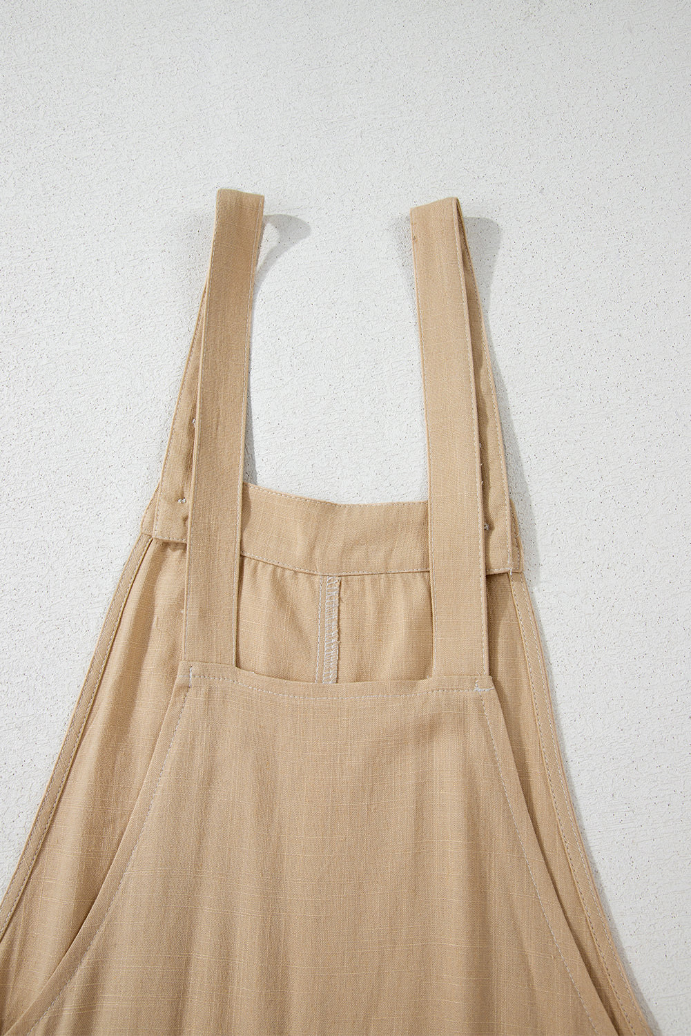 Parchment Side Buttons Sleeveless Overall Mini Dress-Chaelisa's New Jammies