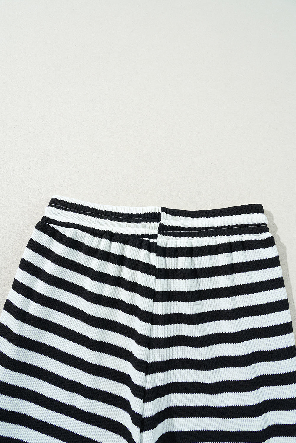 Black Stripe Lace-up Waist Casual Flared Pants-Chaelisa's New Jammies