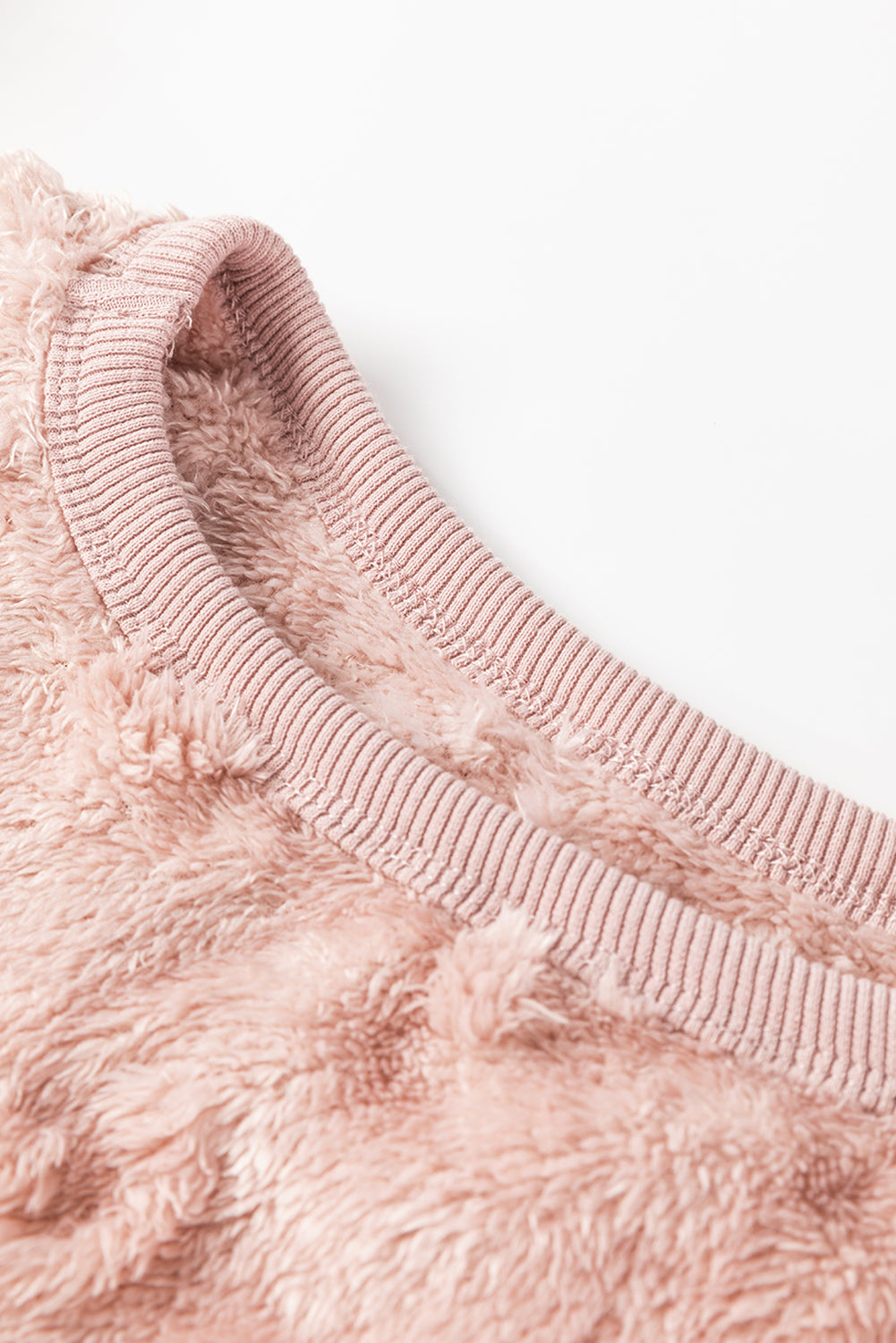 Light Pink Textured Leopard Fleece Loose Two Piece Lounge Set-Chaelisa's New Jammies