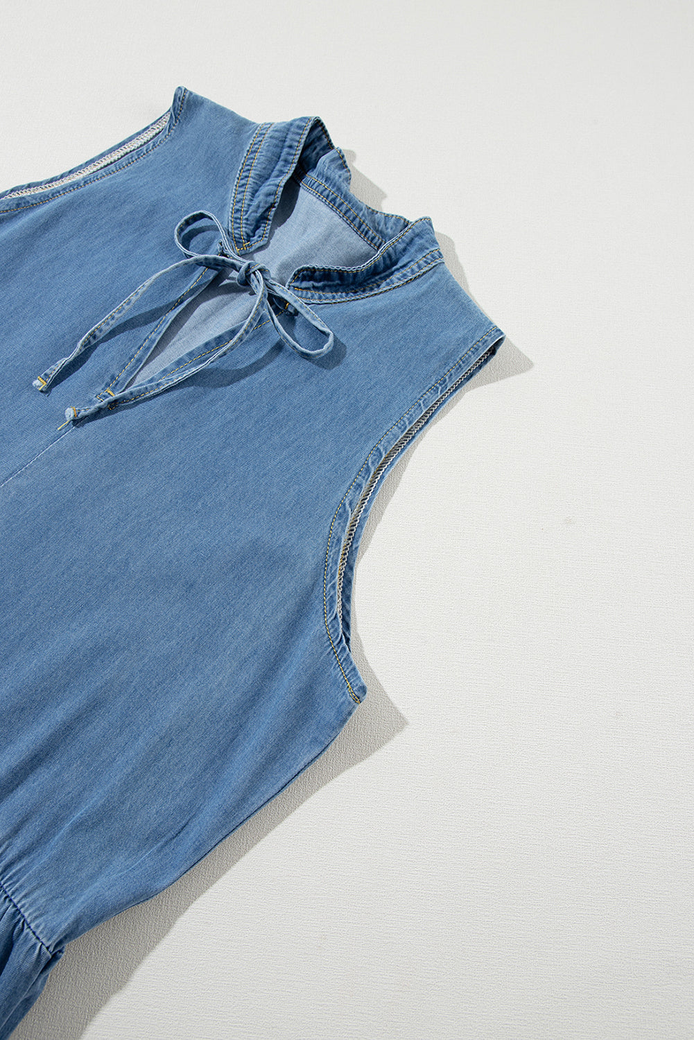 Blue Sleeveless Tiered Chambray Maxi Dress-Chaelisa's New Jammies