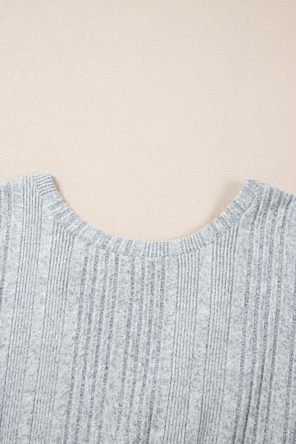 Light Grey Textured Crossover Backless Knit Long Sleeve Top-Chaelisa's New Jammies