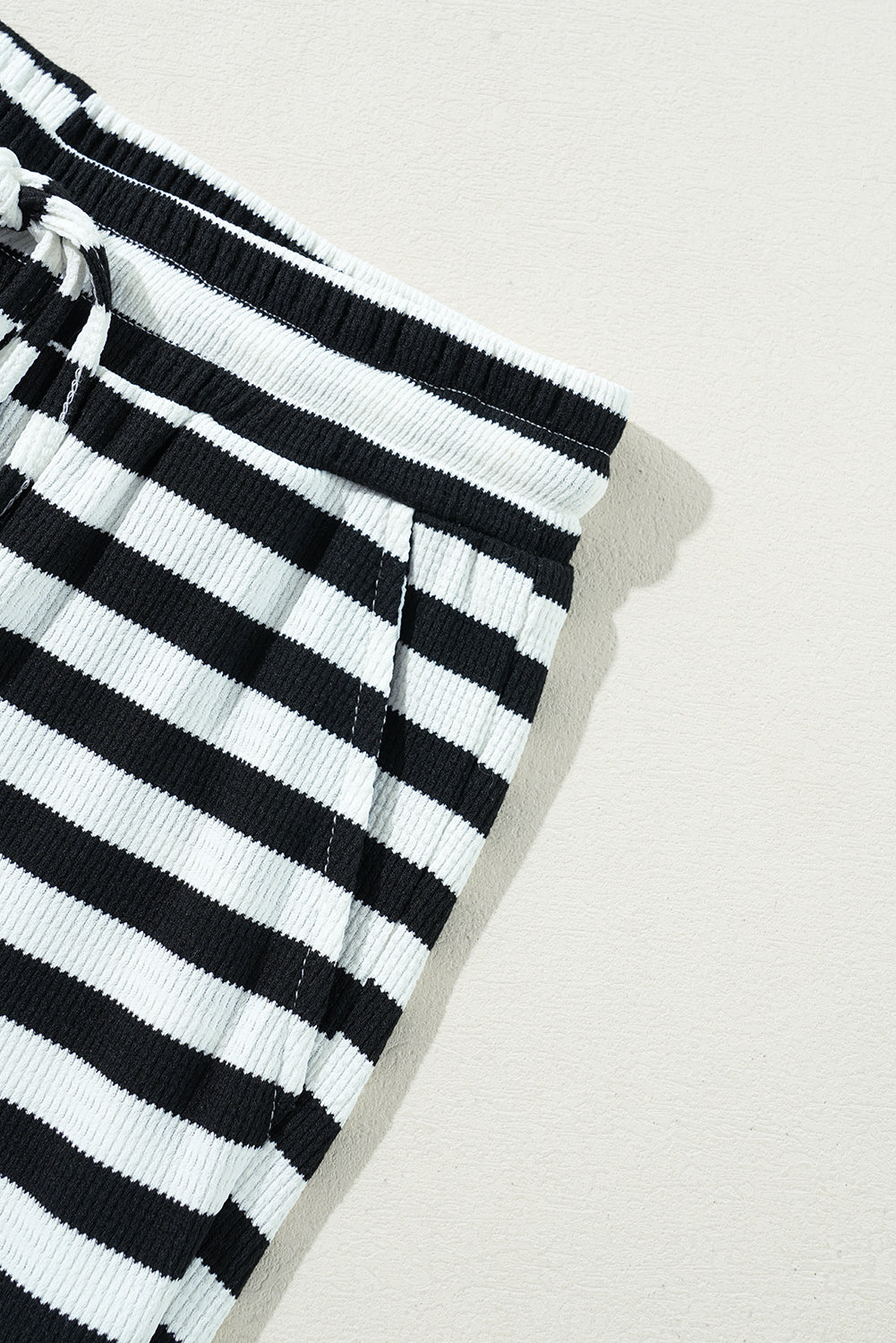 Black Stripe Lace-up Waist Casual Flared Pants-Chaelisa's New Jammies
