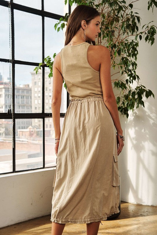 ADORA Drawstring Sleeveless Washed Dress-Chaelisa's New Jammies