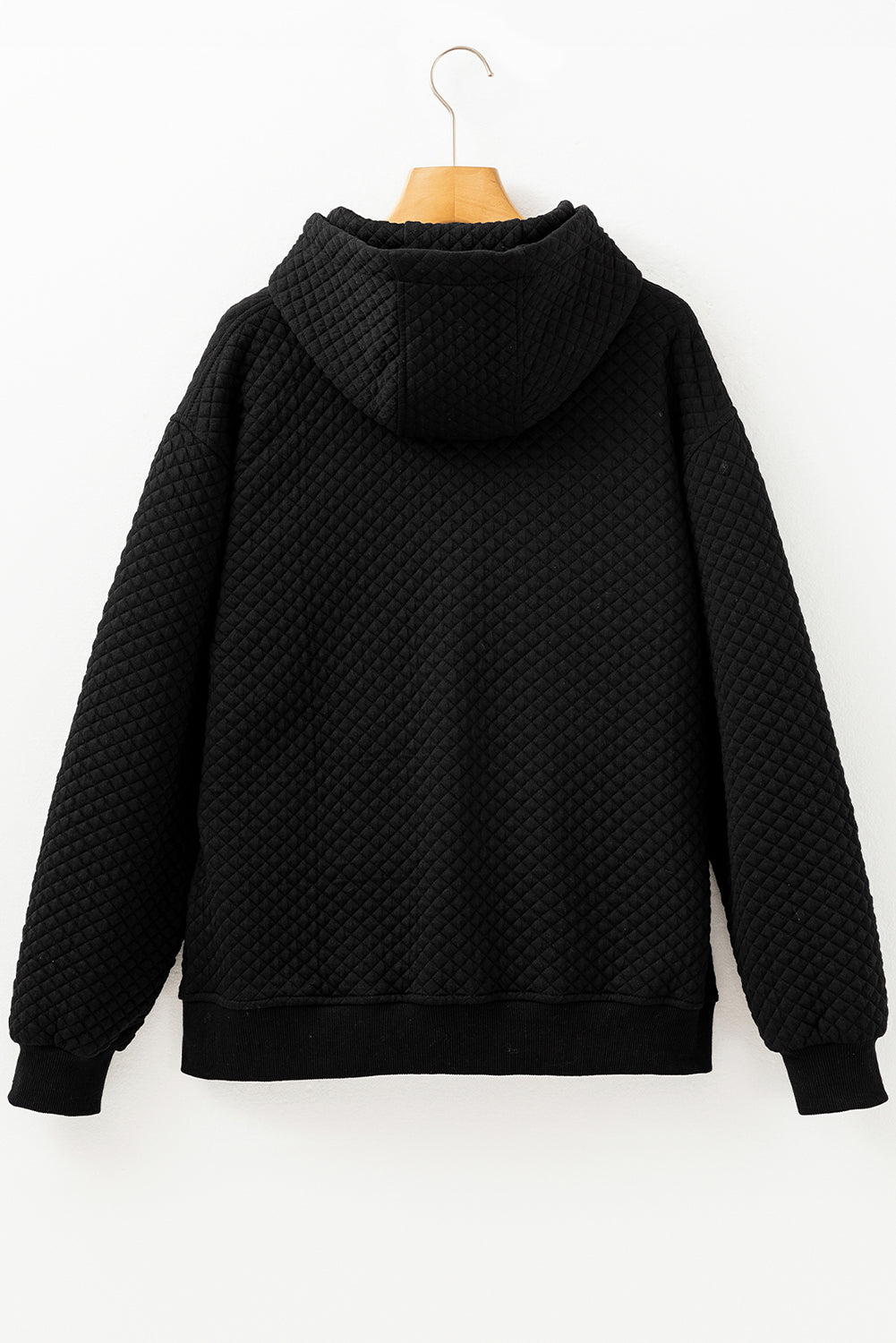 Black Quilted Side Pockets Zipper Hooded Jacket-Chaelisa's New Jammies