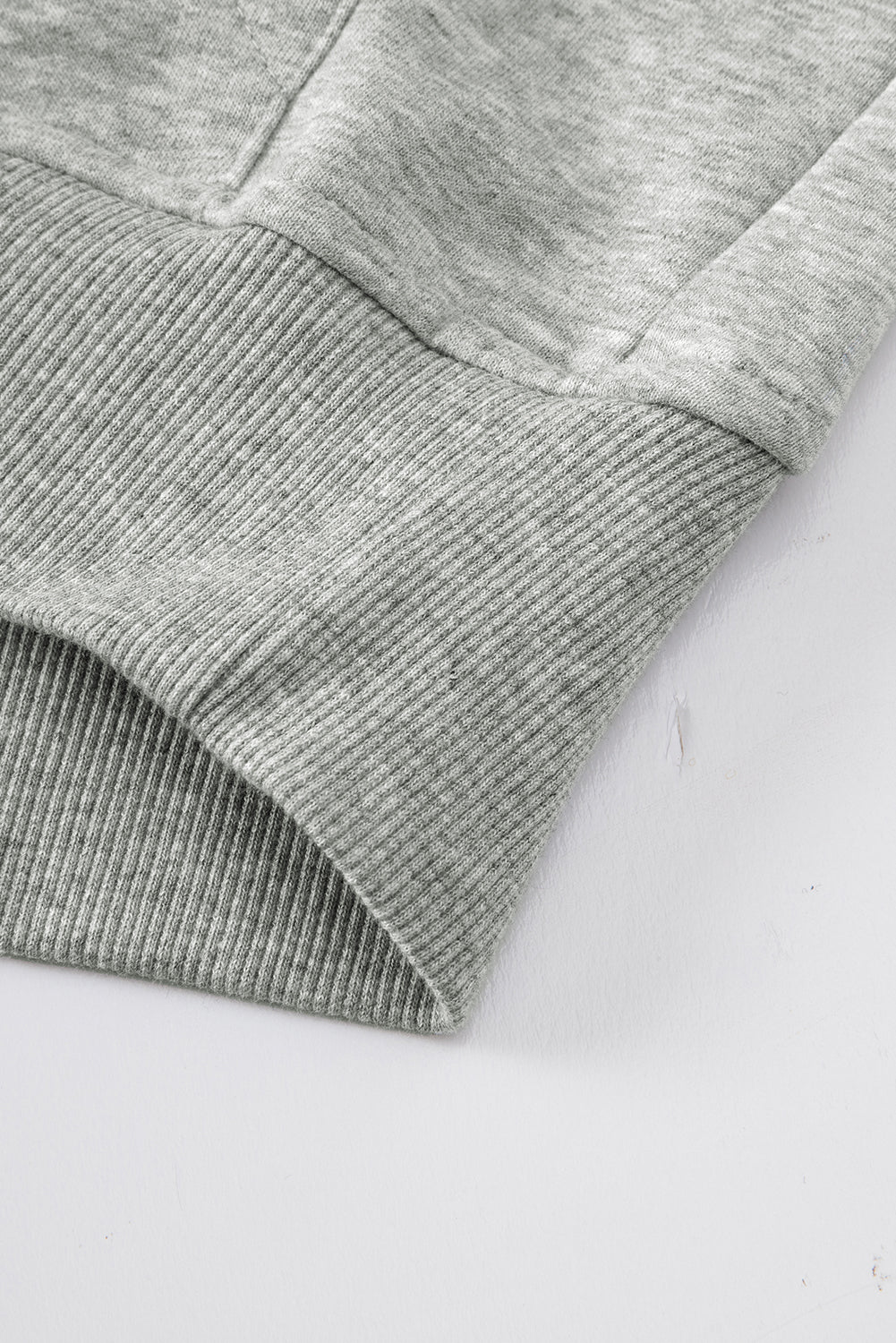 Gray Zip Up Stand Collar Ribbed Thumbhole Sleeve Sweatshirt-Chaelisa's New Jammies
