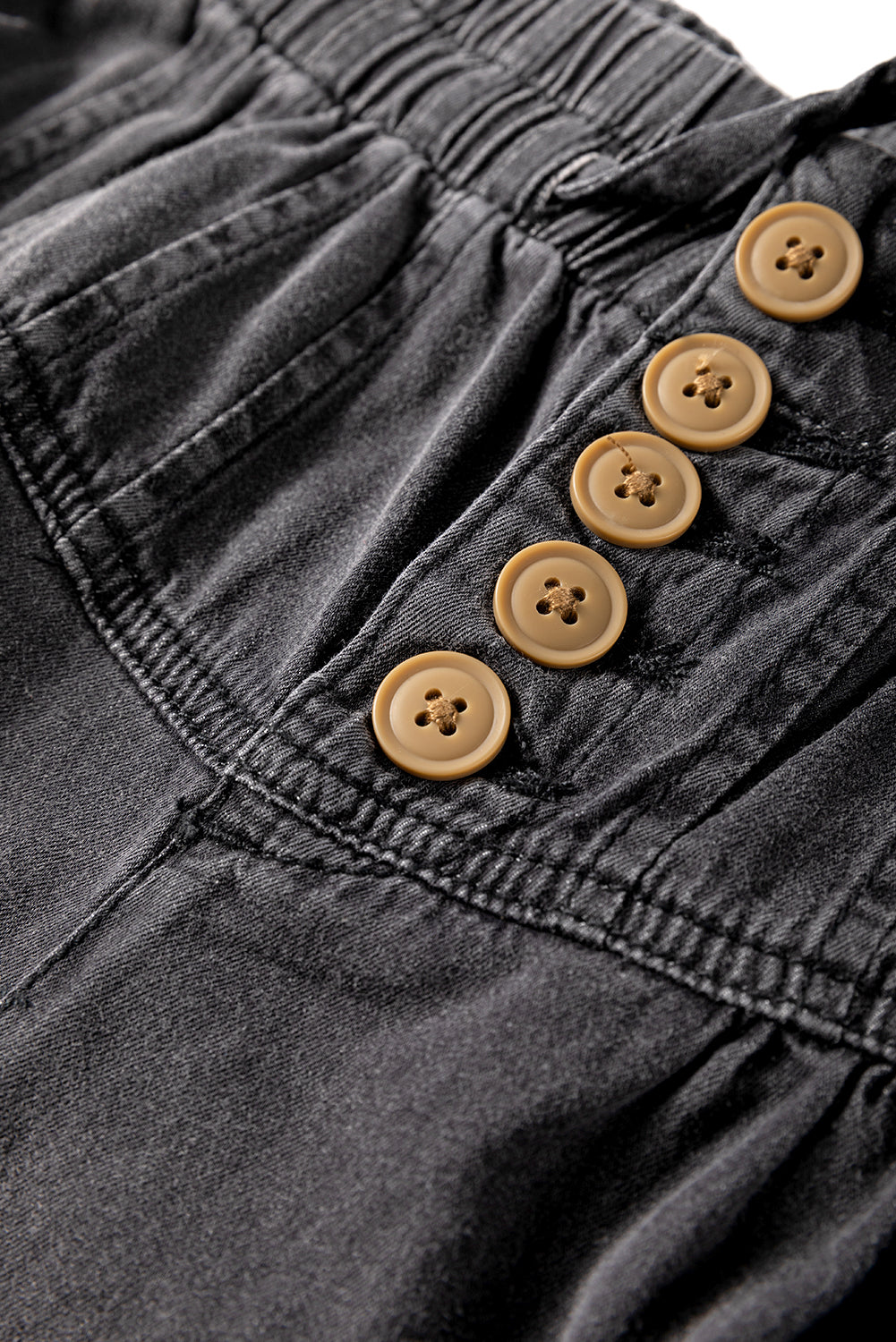 Carbon Grey Mineral Wash Button Fly Waist Wide Leg Jeans-Chaelisa's New Jammies