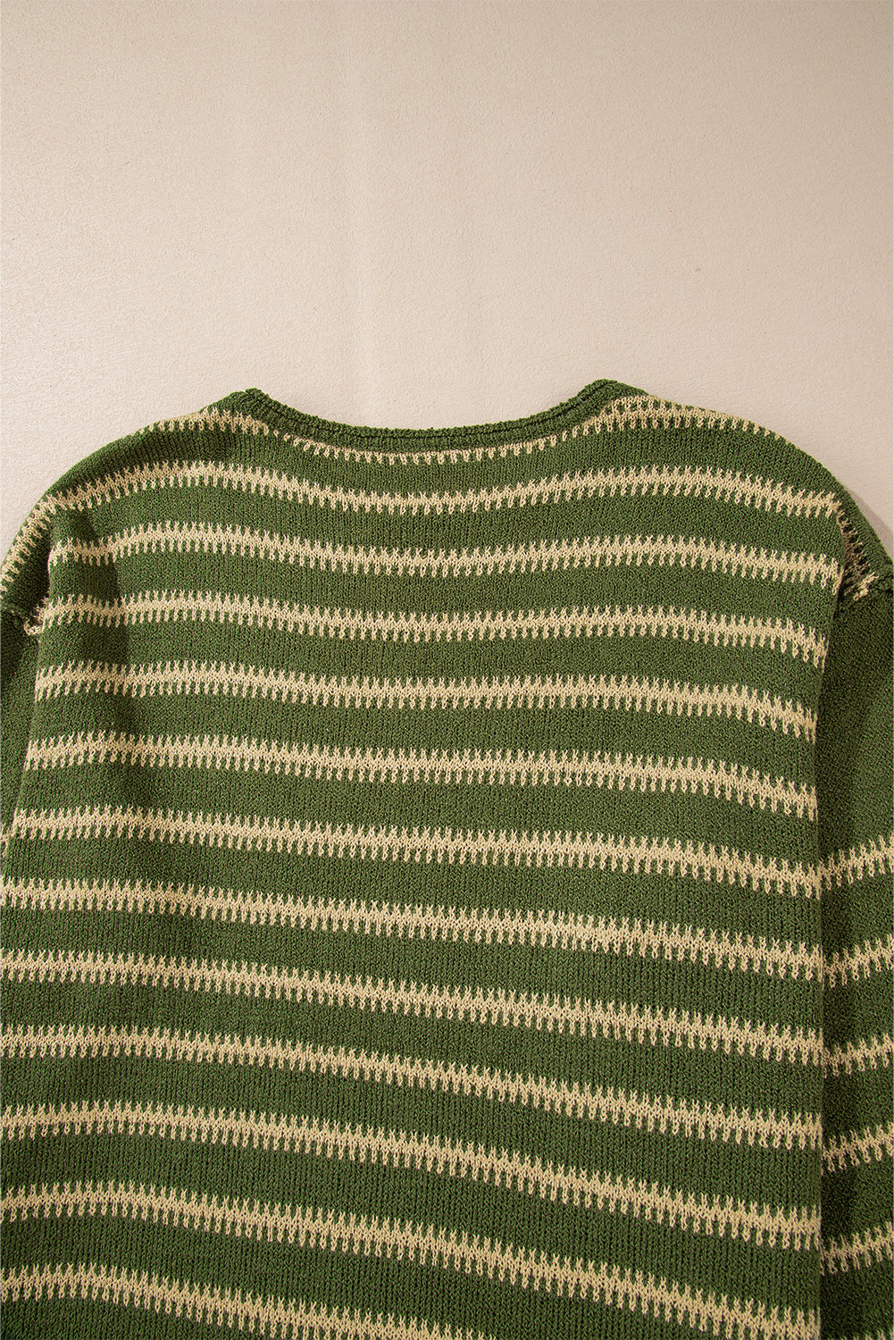 Green Stripe Drop Shoulder Casual Sweater-Chaelisa's New Jammies