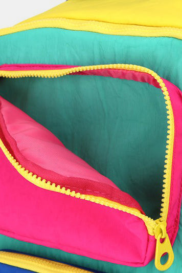 Himawari Contrast Nylon Backpack Bag with Handles-Chaelisa's New Jammies
