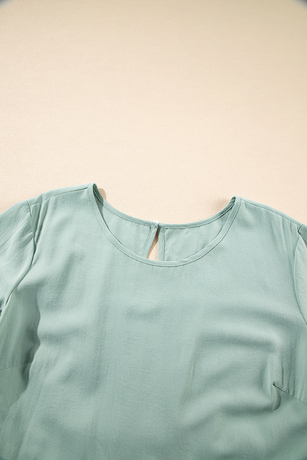 Grass Green Ruffle Trim Short Sleeve Plus Size Flared Mini Dress-Chaelisa's New Jammies