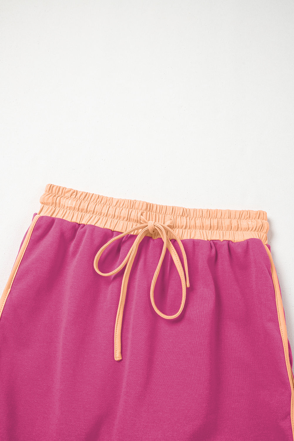 Rose Red Color Contrast Loose Pullover and Lace-up Waist Skort Set-Chaelisa's New Jammies