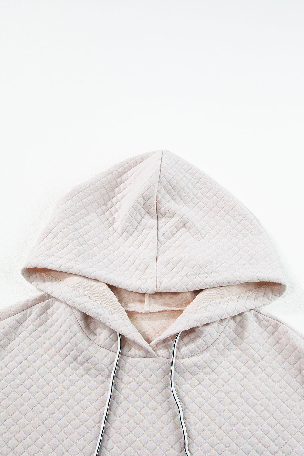 Parchment Drawstring Kangaroo Pocket Quilted Hooded Dress-Chaelisa's New Jammies