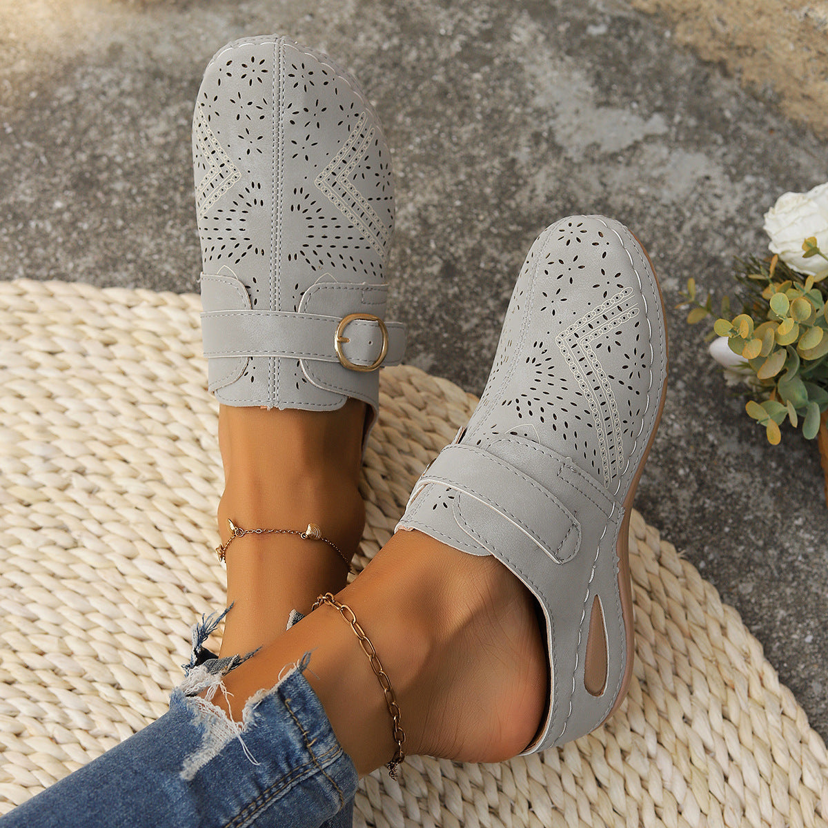 Suede Round Toe Wedge Sandals-Chaelisa's New Jammies
