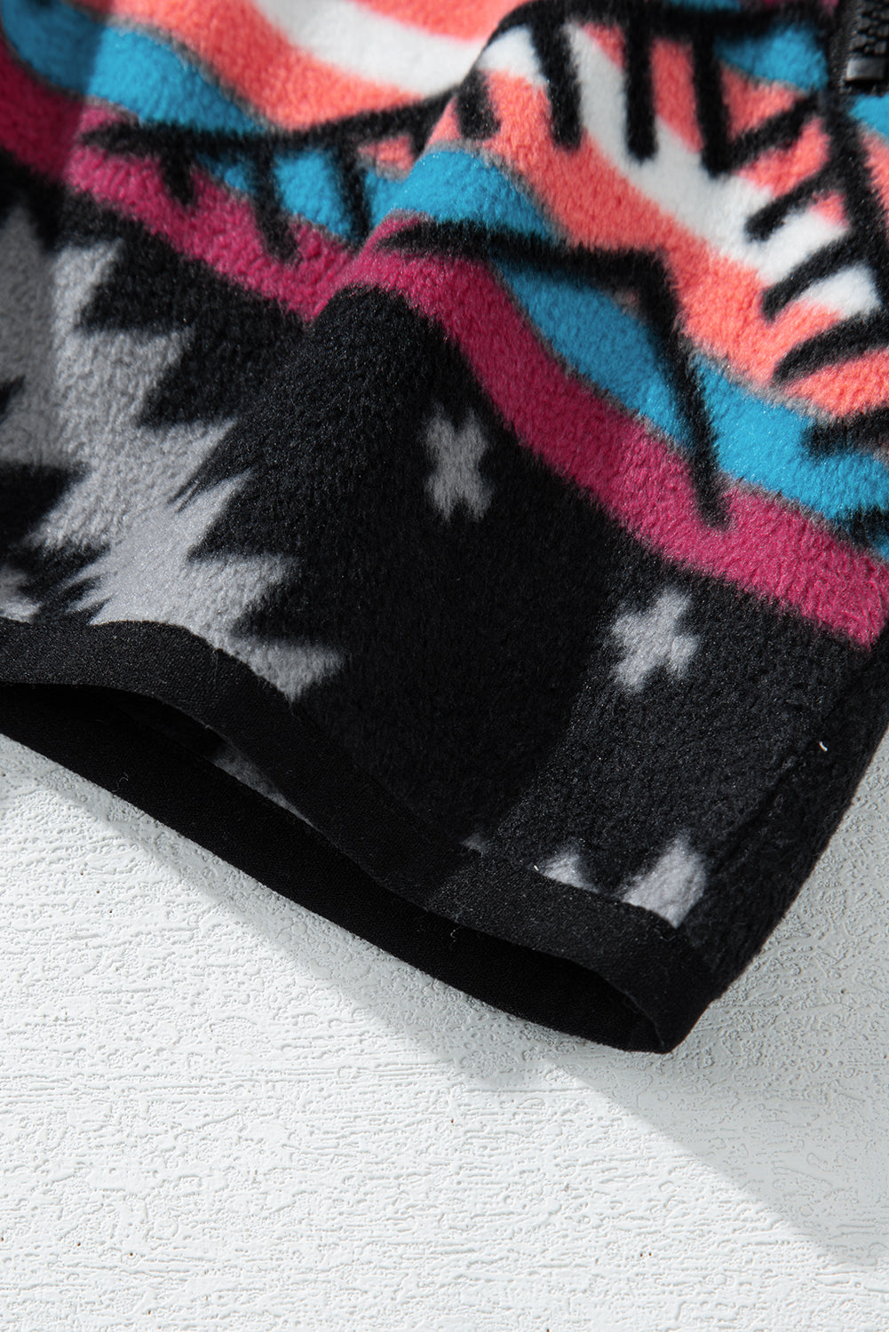 Black Aztec Printed Zip Up Collar Jacket-Chaelisa's New Jammies