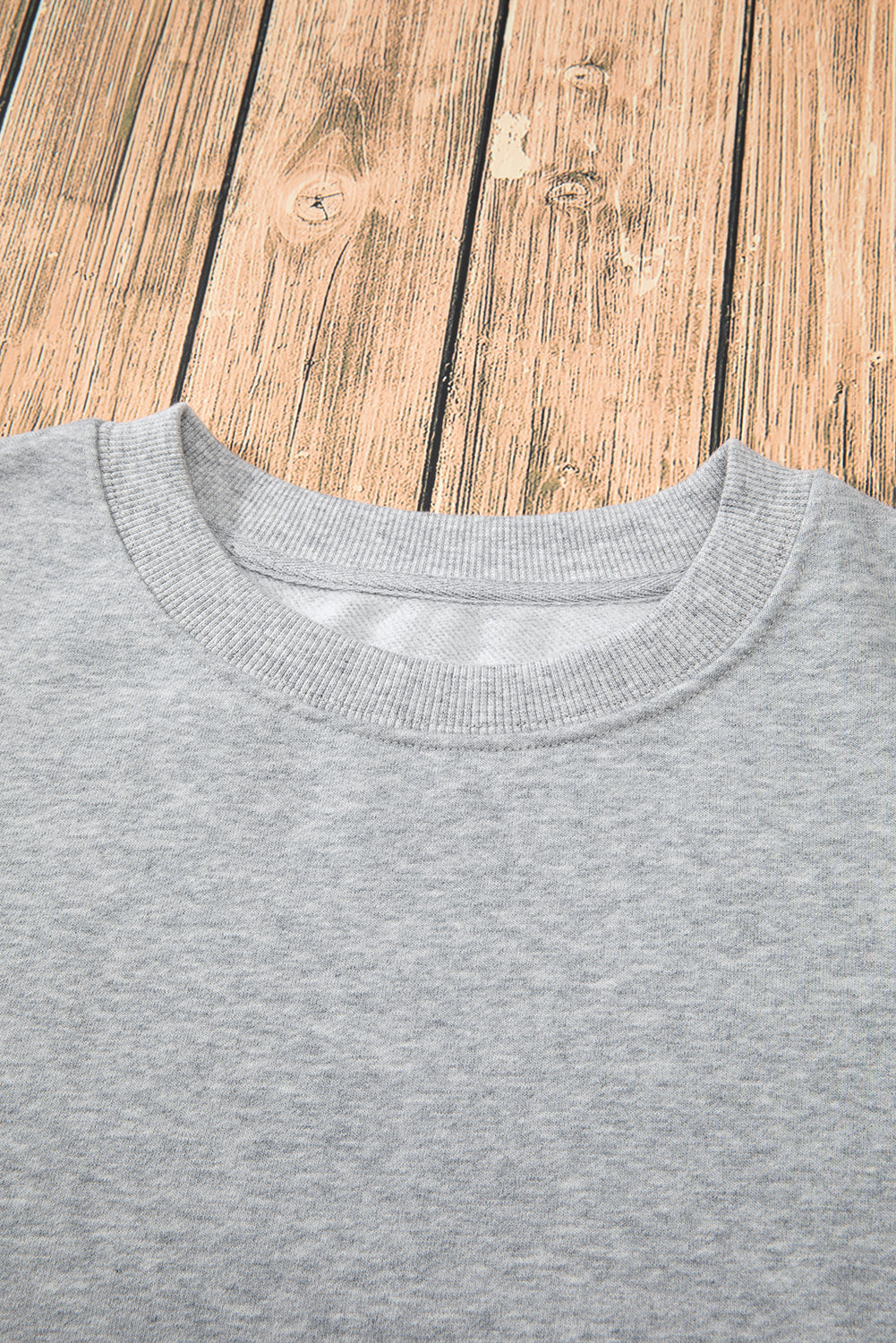 Gray Solid Fleece Lined Drop Shoulder Terry Sweatshirt-Chaelisa's New Jammies