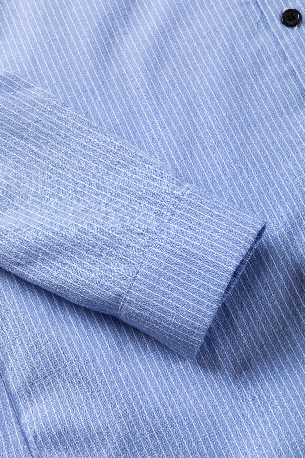 Sky Blue Stripe Roll-tab Sleeve Pocketed Long Shirt-Chaelisa's New Jammies