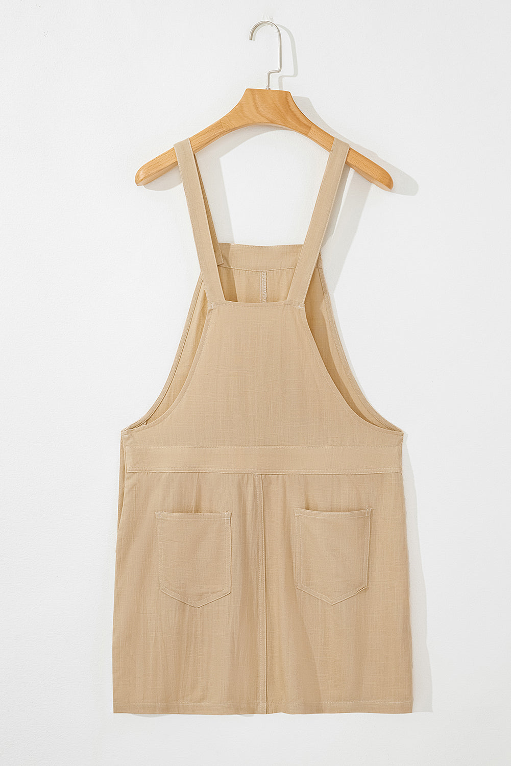 Parchment Side Buttons Sleeveless Overall Mini Dress-Chaelisa's New Jammies