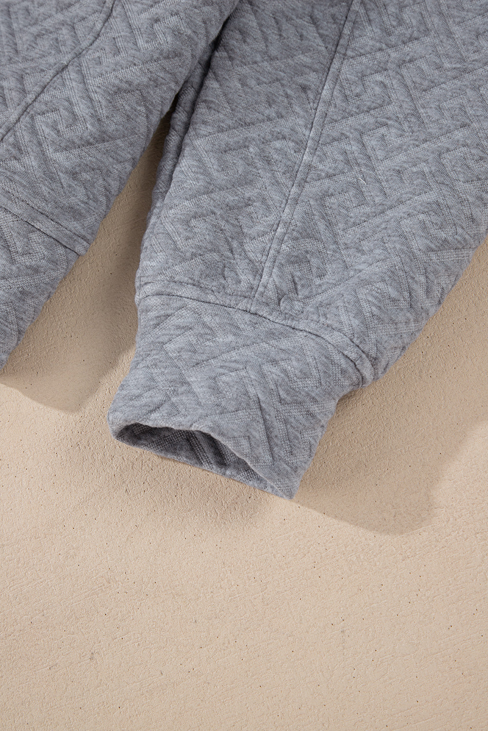 Gray Solid Textured Half Zipper Collared Sweatshirt-Chaelisa's New Jammies