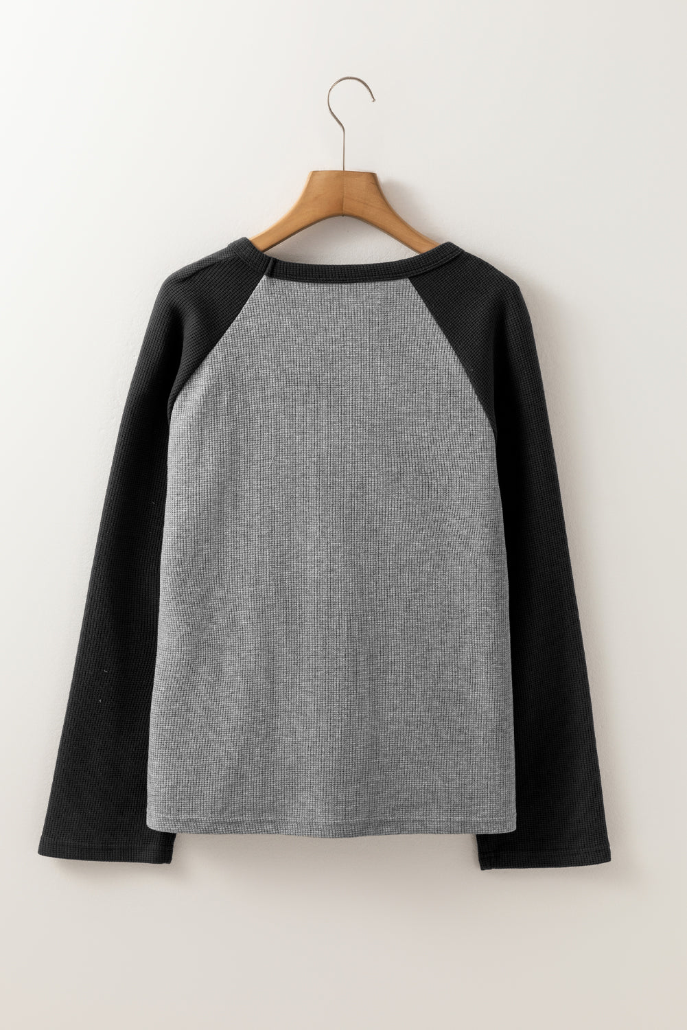 High Waffle Knit Colorblock Star Patch Graphic Raglan Top-Chaelisa's New Jammies