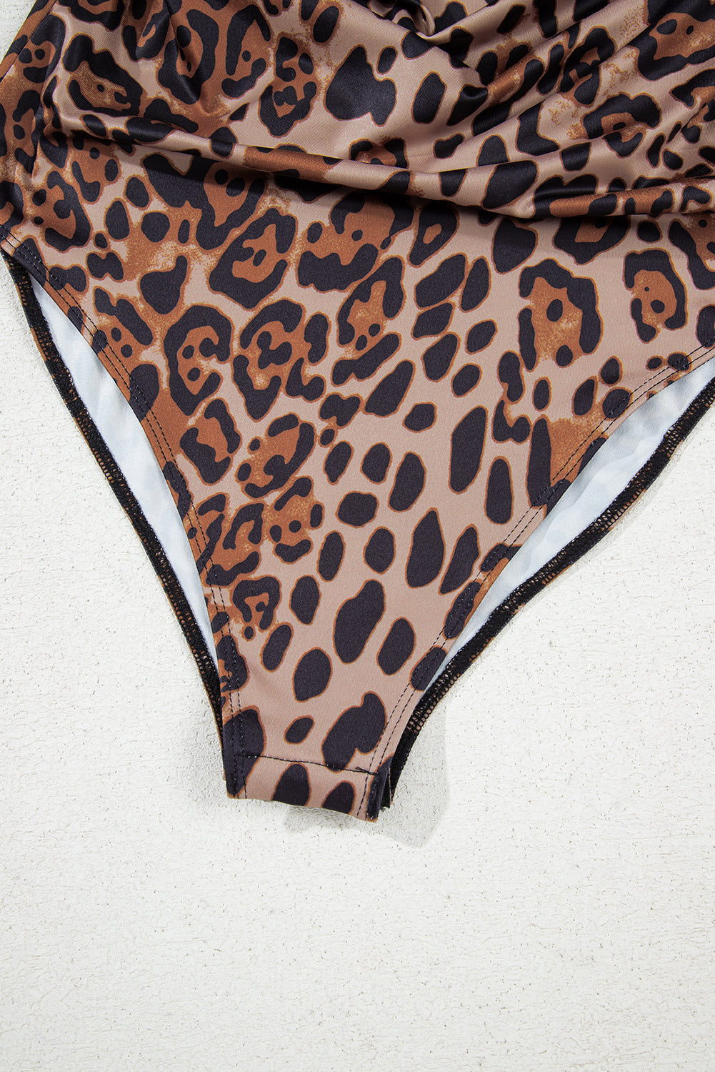 Brown Spaghetti Straps Ruched Leopard Bodysuit-Chaelisa's New Jammies