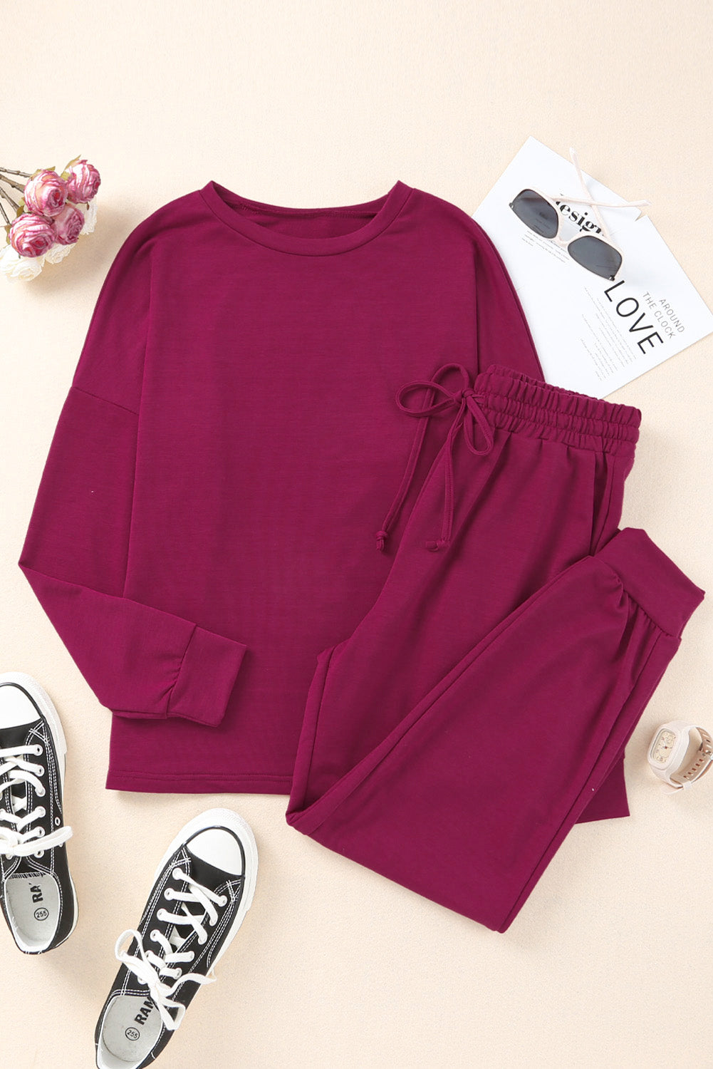 Long Sleeve Pullover and Jogger Pants Lounge Set-Chaelisa's New Jammies