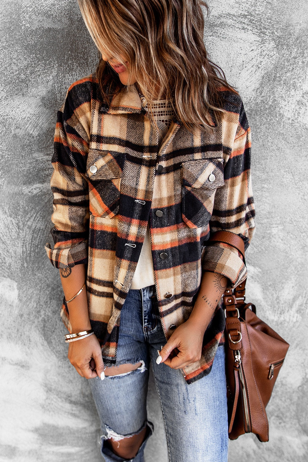 Multicolor Plaid Casual Button Up Flannel Shacket-Chaelisa's New Jammies