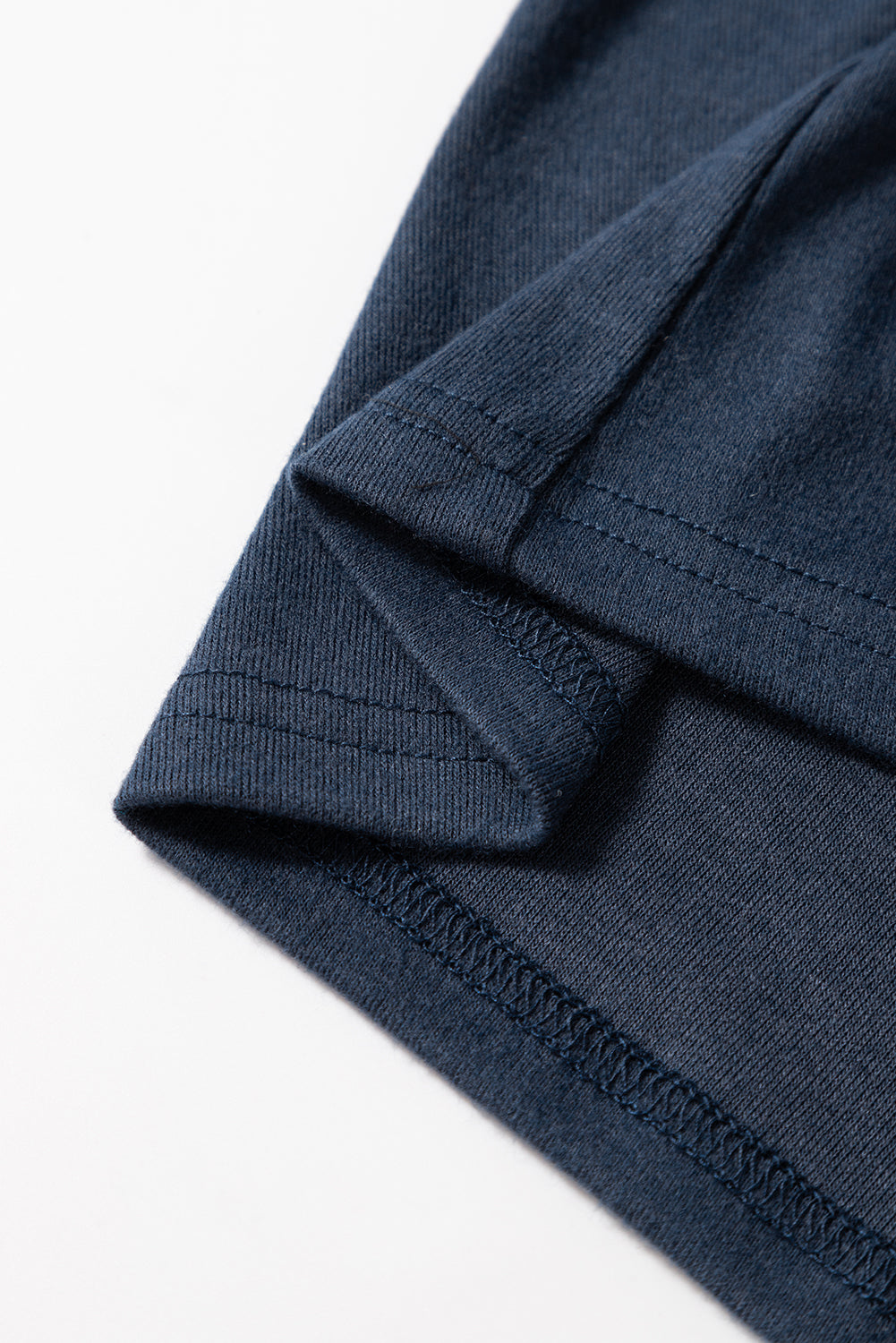 Dirty blue Notch V Neck Pocket Patched Long Sleeve T Shirt-Chaelisa's New Jammies
