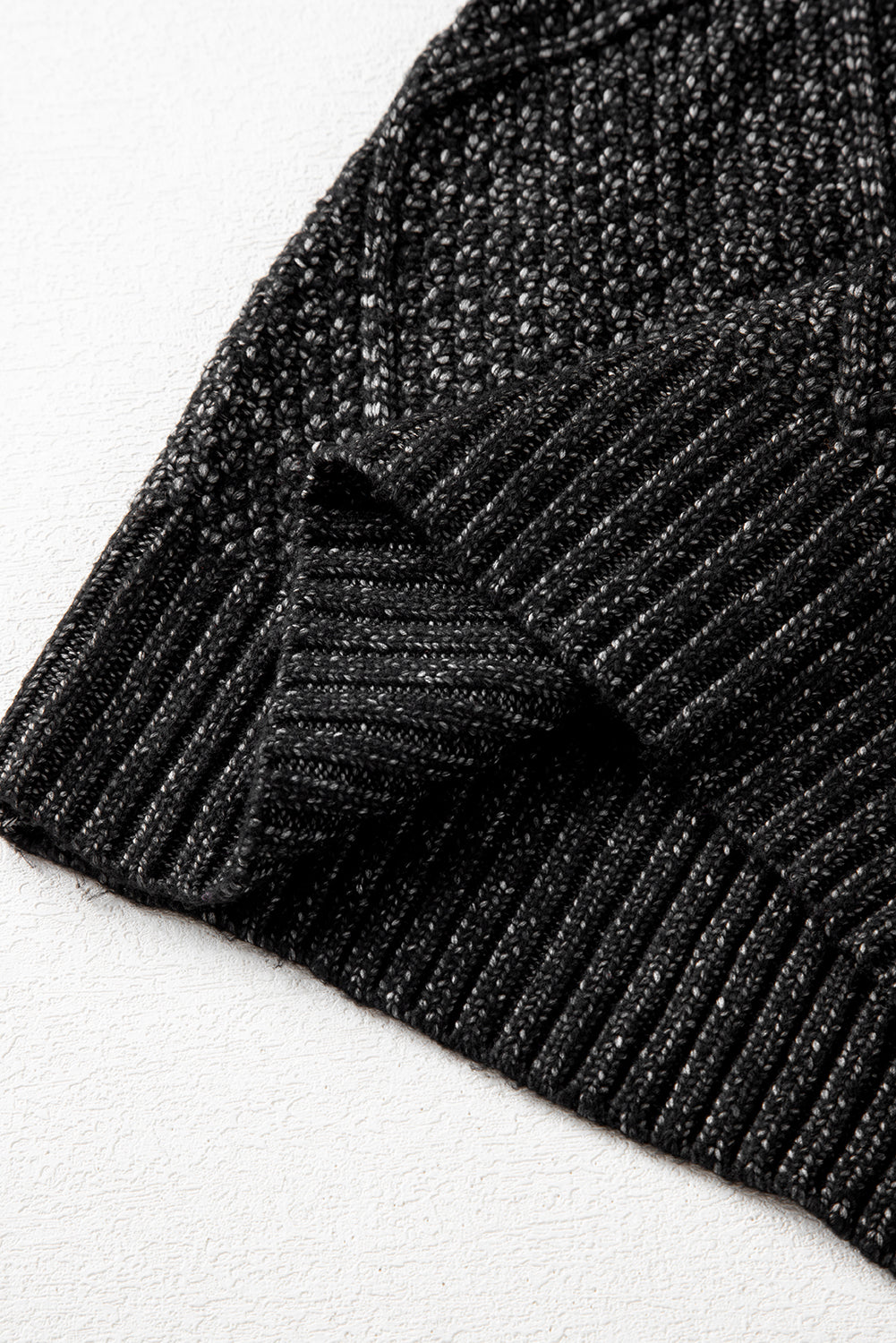 Black Cable Knit Drop Shoulder Loose Fit Sweater Dress-Chaelisa's New Jammies
