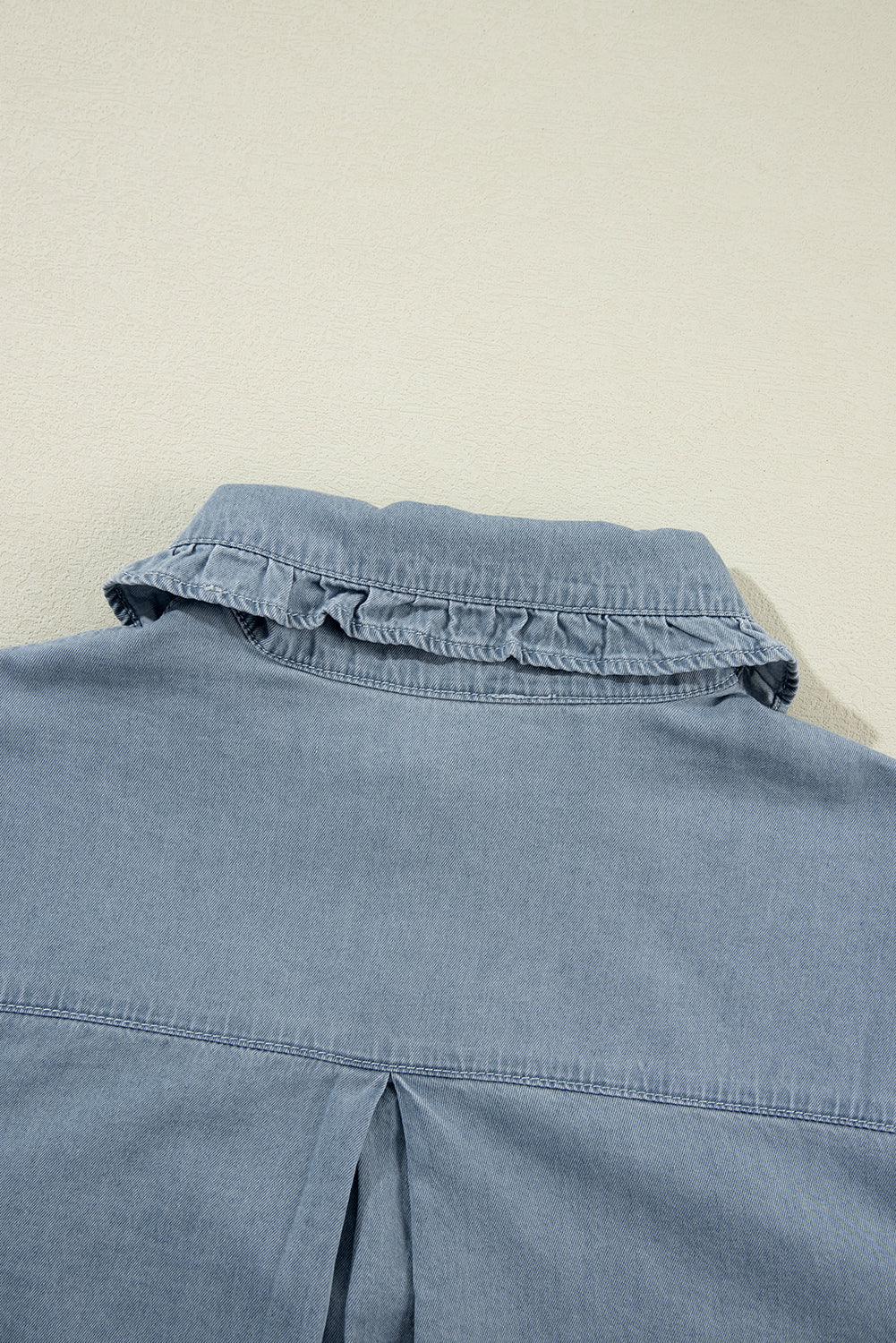 Dusk Blue Turn-down Collar Chambray Shirt-Chaelisa's New Jammies