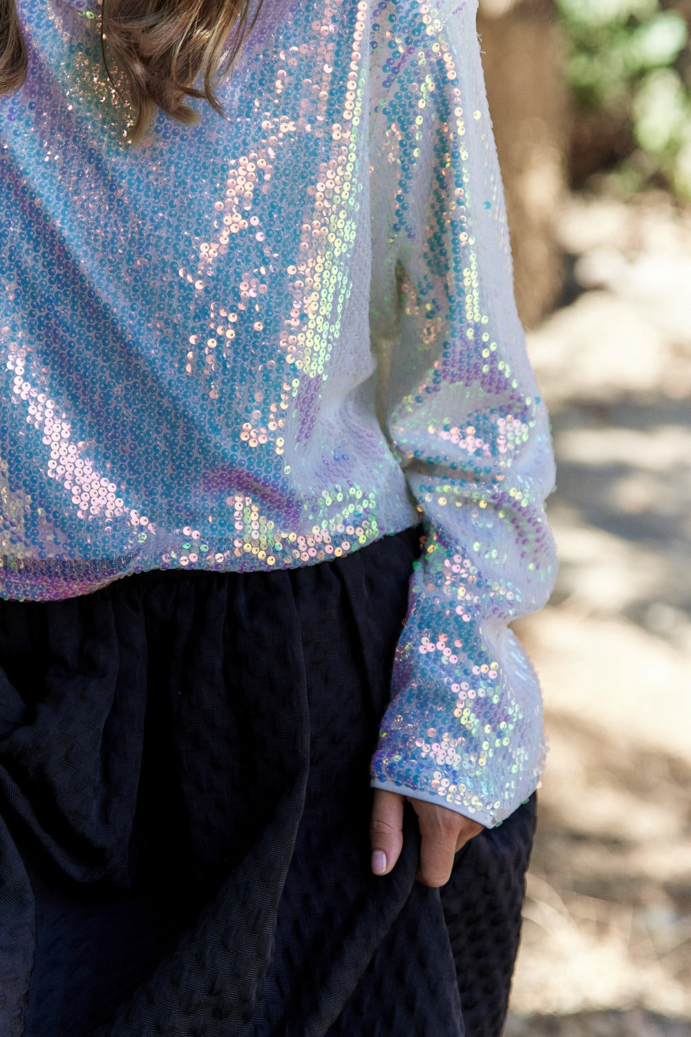 J.NNA Sequin Long Sleeve Crop T-Shirt-Chaelisa's New Jammies