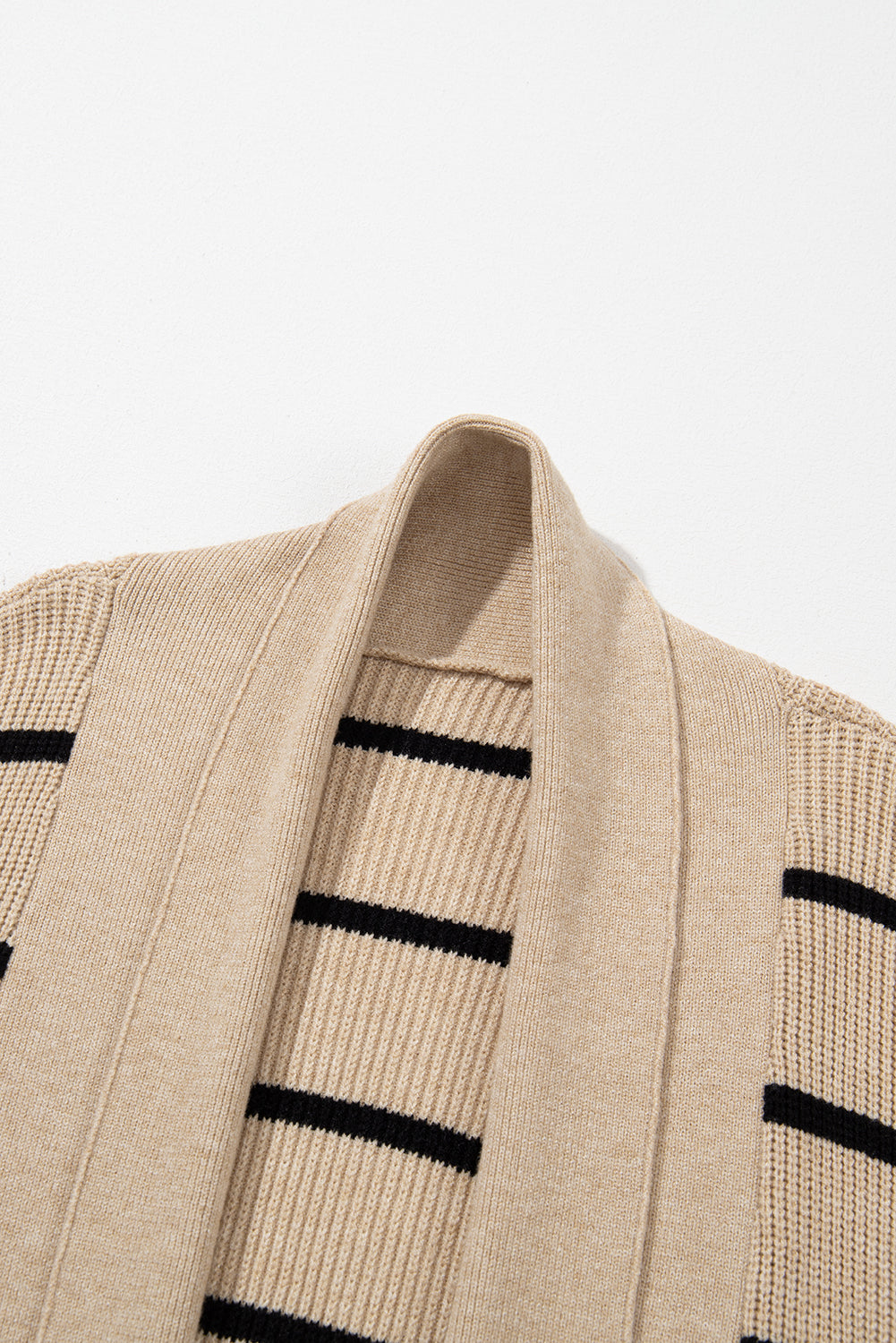 Black Stripe Side Pockets Open Front Cardigan-Chaelisa's New Jammies