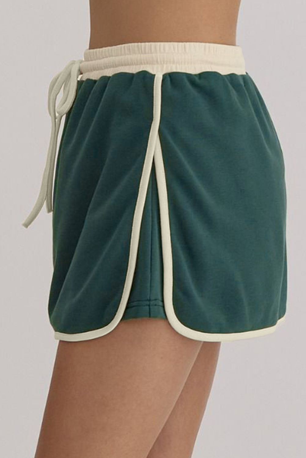 Evergreen Color Contrast Loose Pullover and Lace-up Waist Skort Set-Chaelisa's New Jammies
