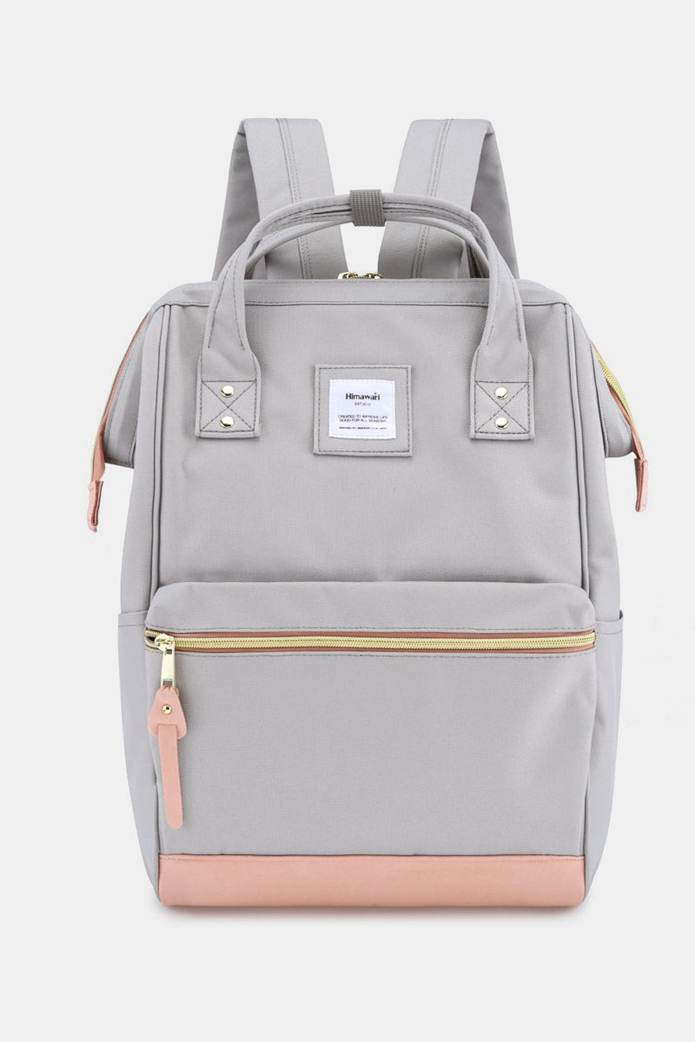 Himawari Contrast Waterproof Canvas Backpack Bag with Side Pockets-Chaelisa's New Jammies