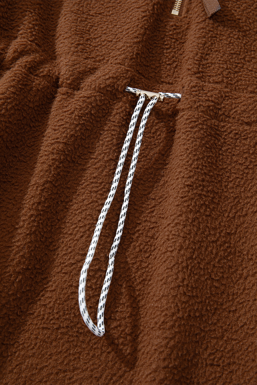 Brown Half Zip Fleece Pullover Sweatshirt-Chaelisa's New Jammies
