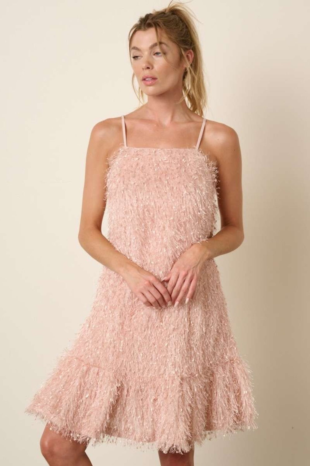 Mittoshop Feather Ruffle Hem Mini Cami Dress-Chaelisa's New Jammies