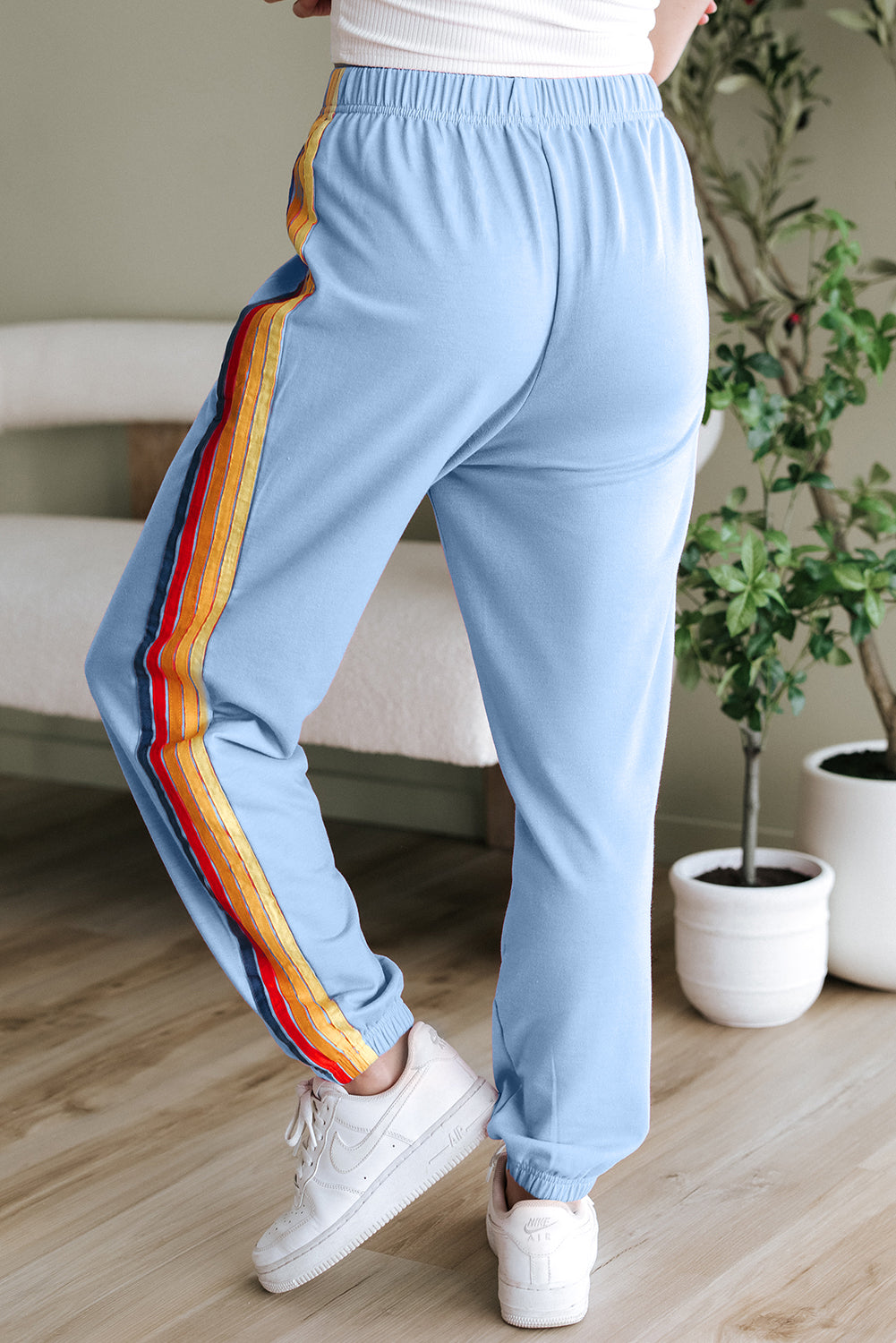 Light Blue Counting Rainbows High Waist Sweatpants-Chaelisa's New Jammies