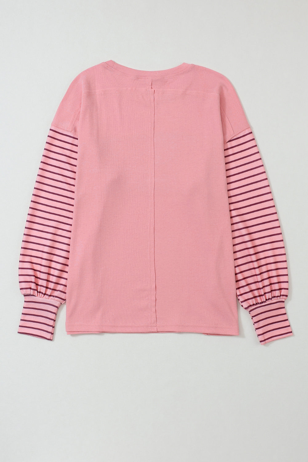 Peach Blossom Colorblock Striped Bishop Sleeve Top-Chaelisa's New Jammies