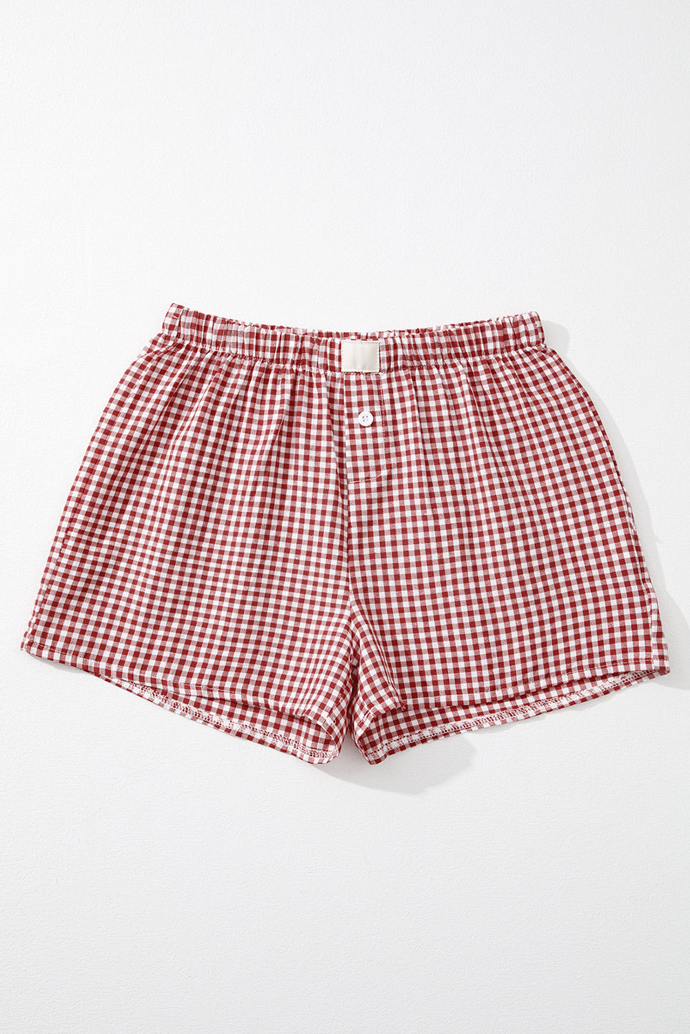 Red Plaid Gingham Printed High Waist Shorts-Chaelisa's New Jammies