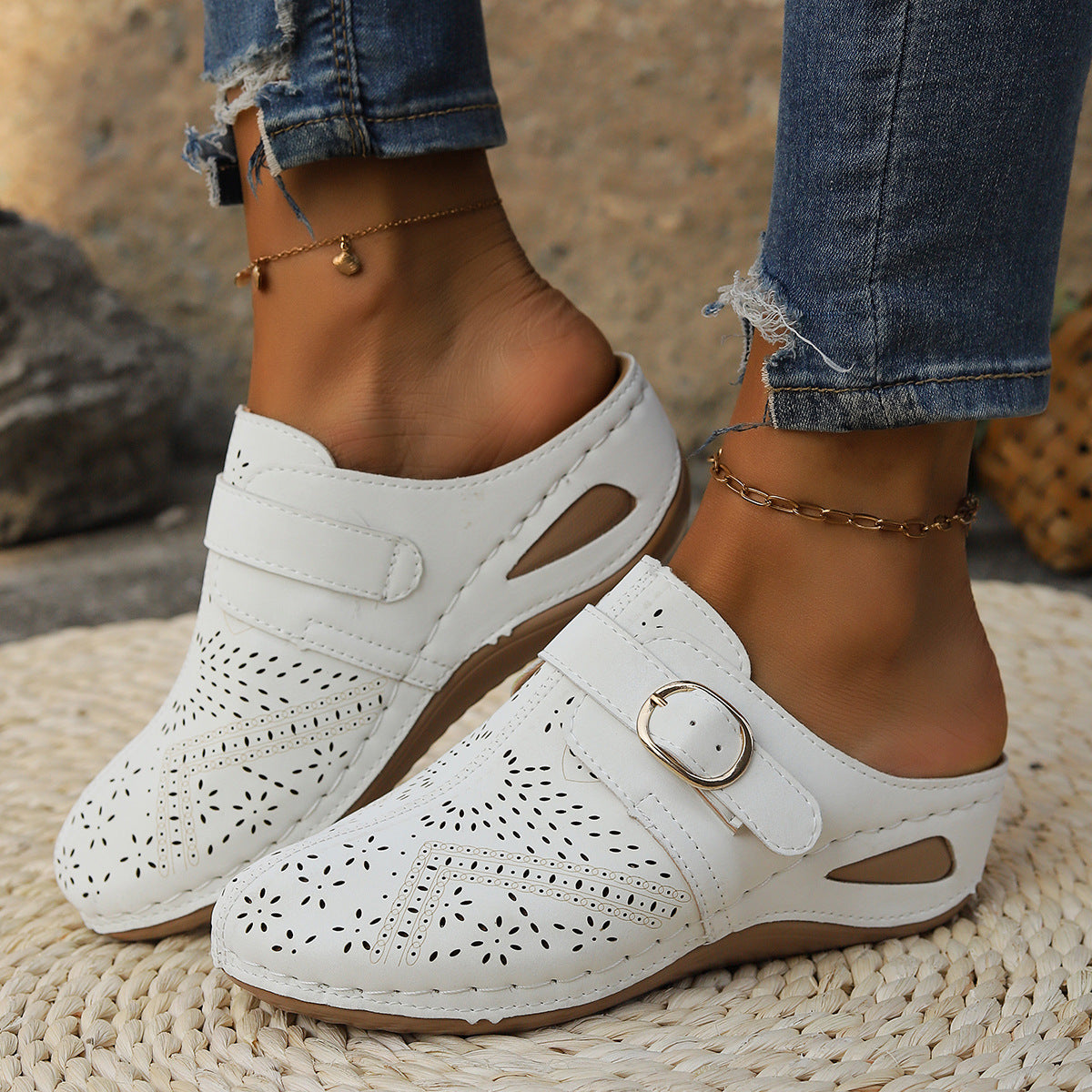 Suede Round Toe Wedge Sandals-Chaelisa's New Jammies