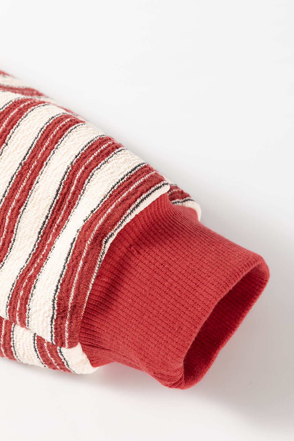 Red Stripe Buttoned V Neck Collared Drop Shoulder Top-Chaelisa's New Jammies