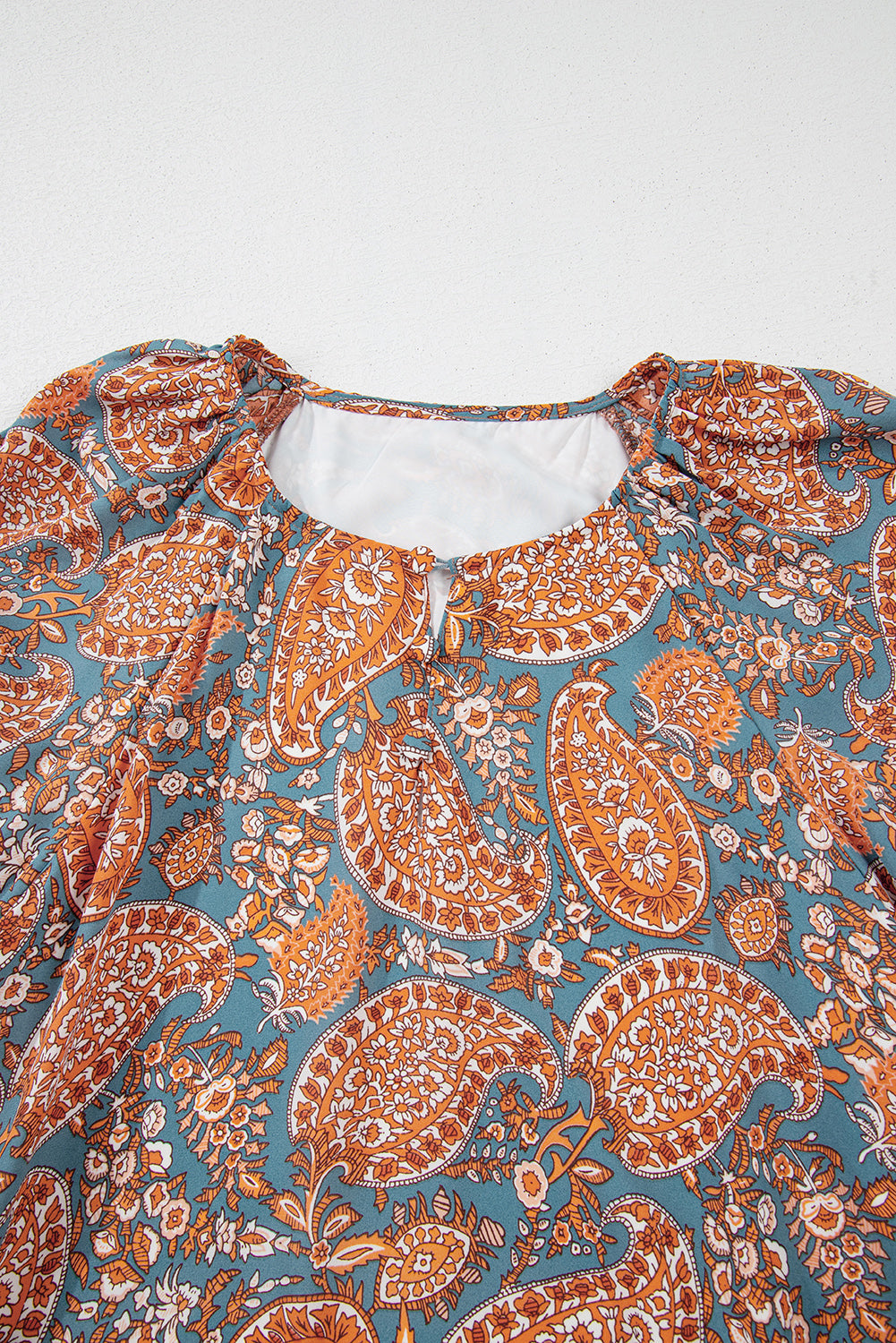 Orange Paisley Print Loose Fit Drawstring High Waist Mini Dress-Chaelisa's New Jammies