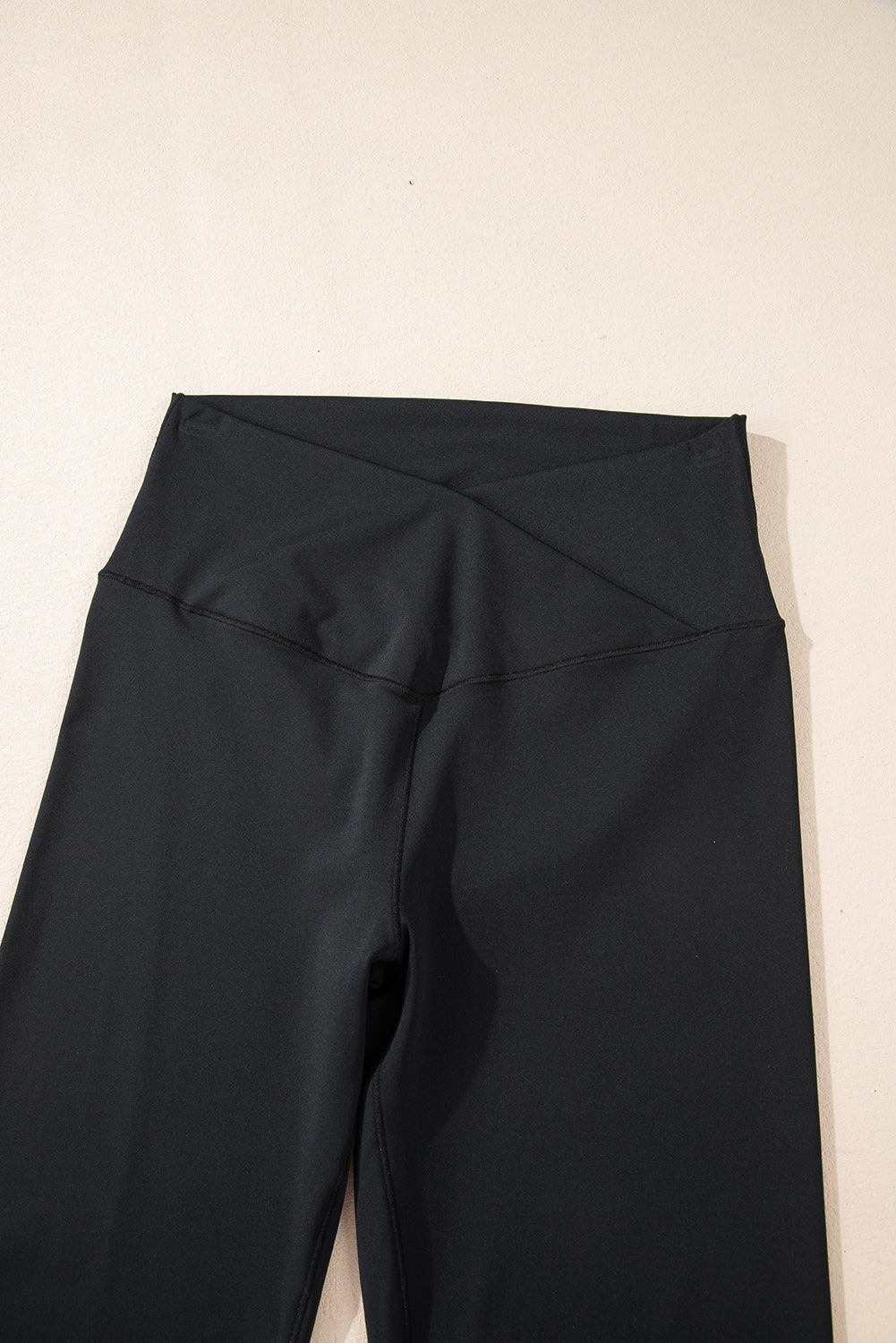 Black V Shape High Waist Flared Leggings-Chaelisa's New Jammies