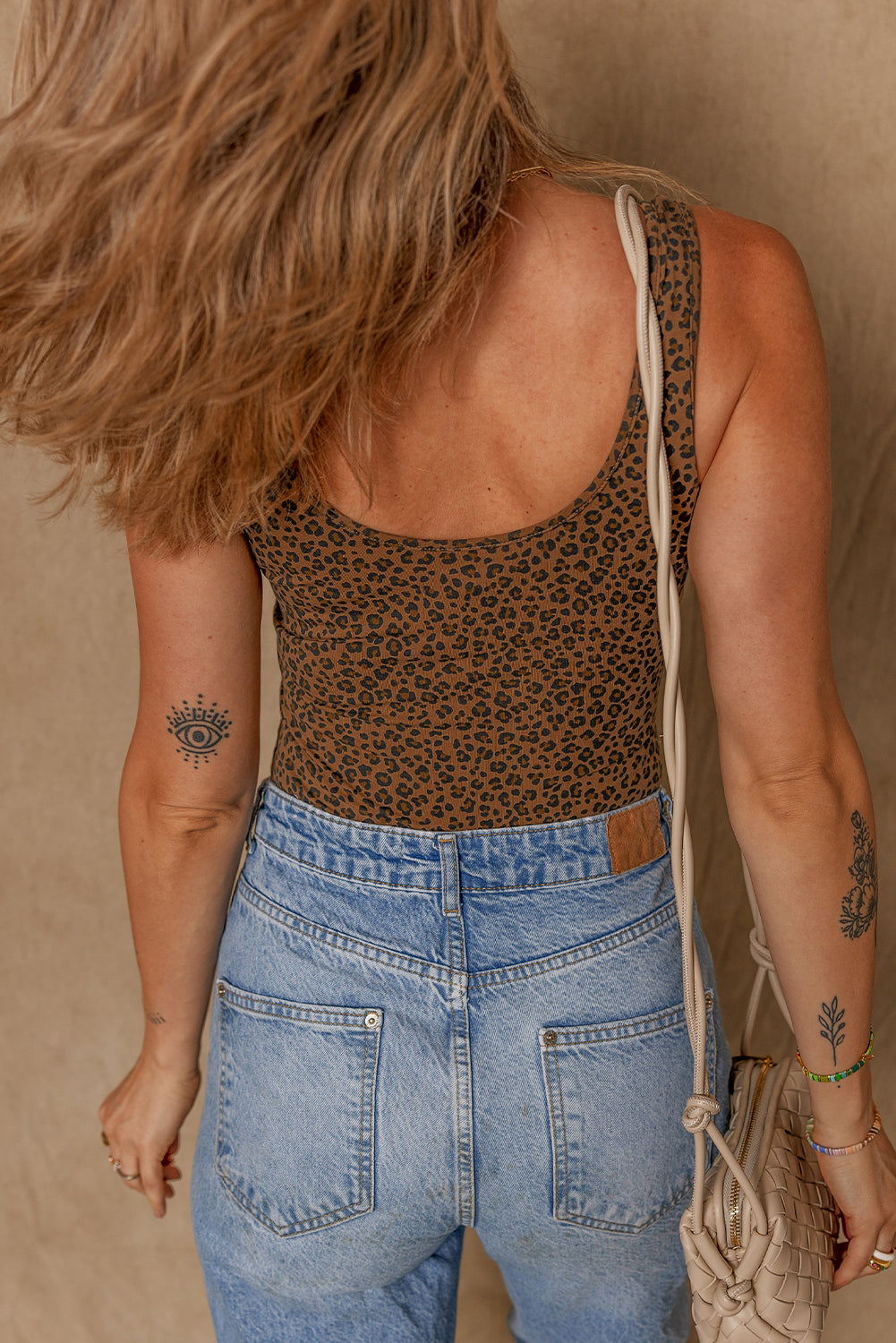 Brown Leopard Printed Sleeveless Scoop Neck Bodysuit-Chaelisa's New Jammies