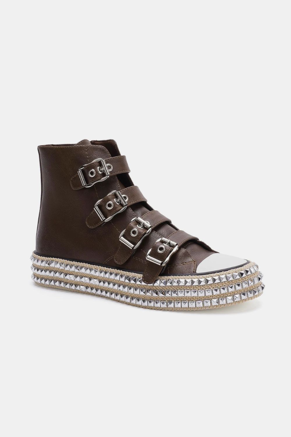 Beast Fashion Multi-Buckle Straps Studded Platform Sneakers-Chaelisa's New Jammies