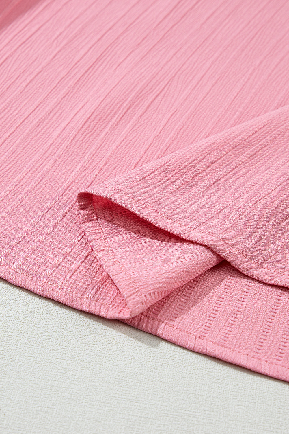 Peach Blossom Ruffled Half Sleeve V Neck Textured Top-Chaelisa's New Jammies