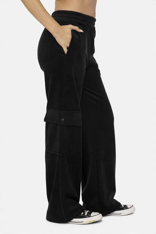 Mono B Elastic Waist Corduroy Cargo Pants-Chaelisa's New Jammies