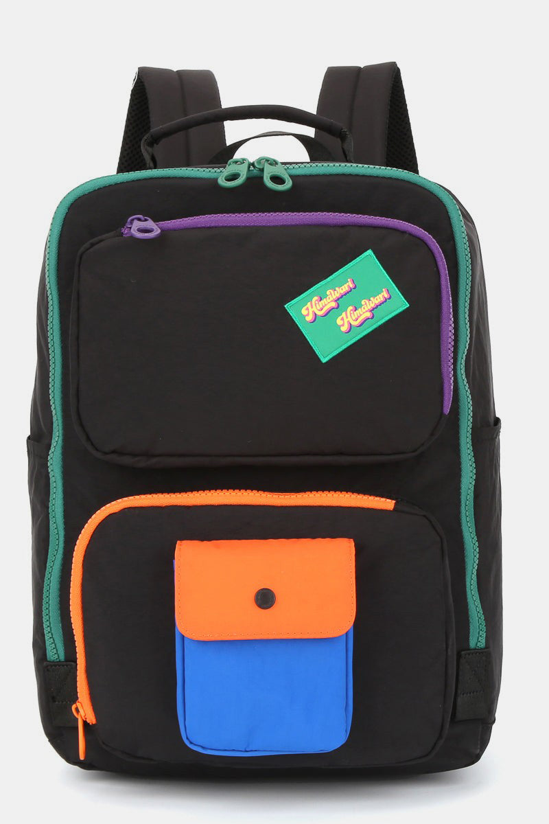Himawari Contrast Nylon Backpack Bag with Handles-Chaelisa's New Jammies