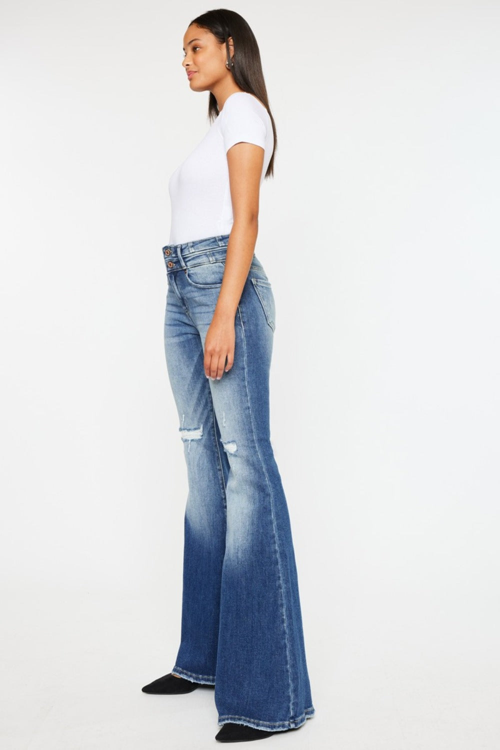 Kancan High Rise Wide Waistband Flare Jeans-Chaelisa's New Jammies