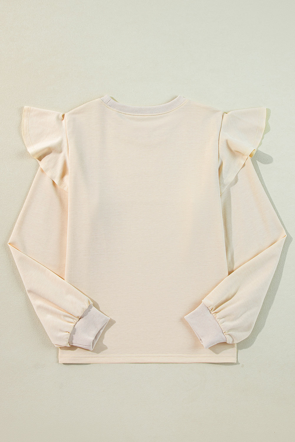Jet Stream Solid Color Ruffled Shoulder Long Sleeve Blouse-Chaelisa's New Jammies