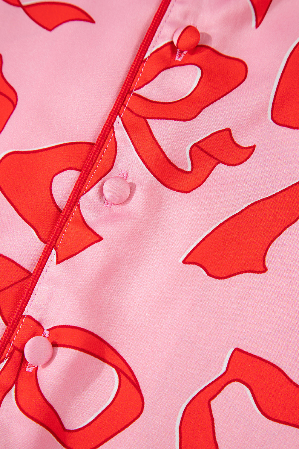 Pink 2pcs Bow Print Shirt Style Long Sleeve Pajama Set-Chaelisa's New Jammies